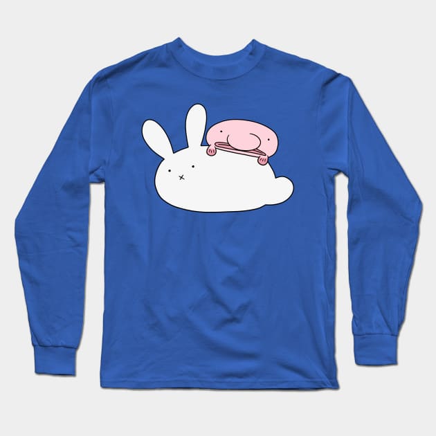 White Bunny and Blobfish Long Sleeve T-Shirt by saradaboru